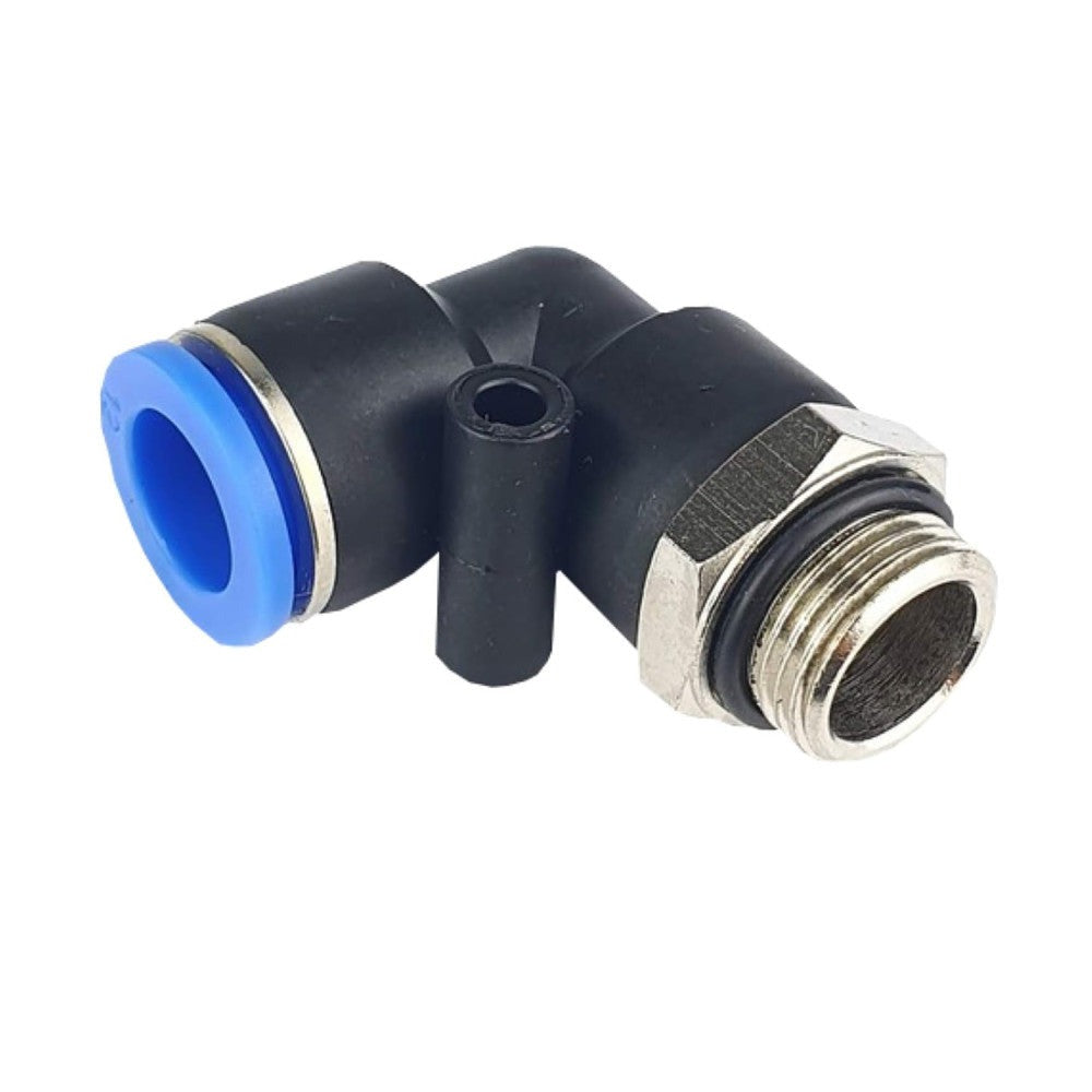 Elbow polyurethane hose fitting with sealing ring