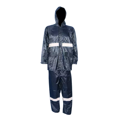 PVC rubber rain suit with reflective tape