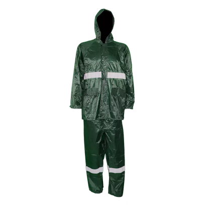 PVC rubber rain suit with reflective tape