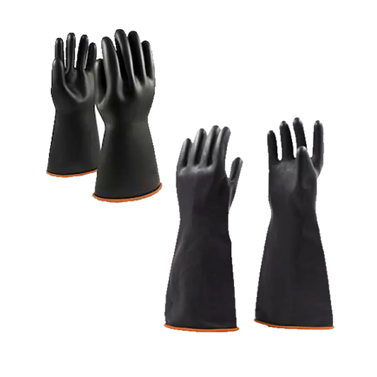 Black industrial rubber glove with smooth palm