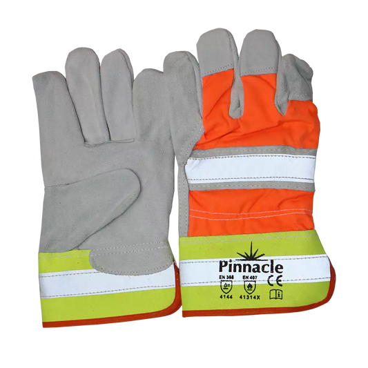 Hiviz Chrome Leather Glove