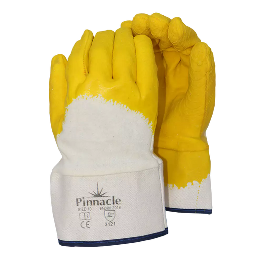 Comarex 3/4 Dipped Wrinkled Yellow Latex Glove