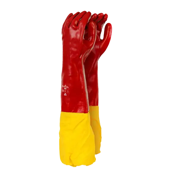 Plain red PVC shoulder glove