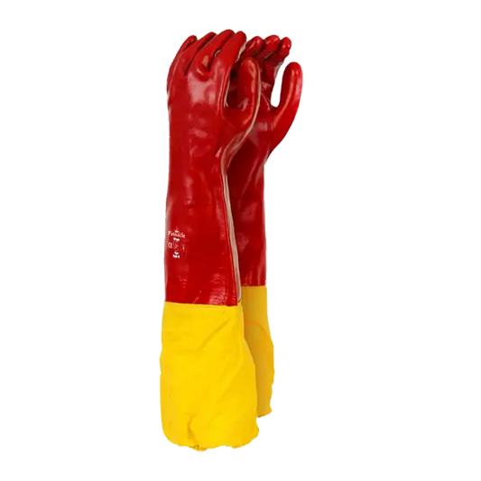 Plain red PVC shoulder glove