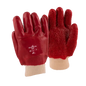 PVC Red Rough Palm Heavy Duty Knitted Wrist Glove