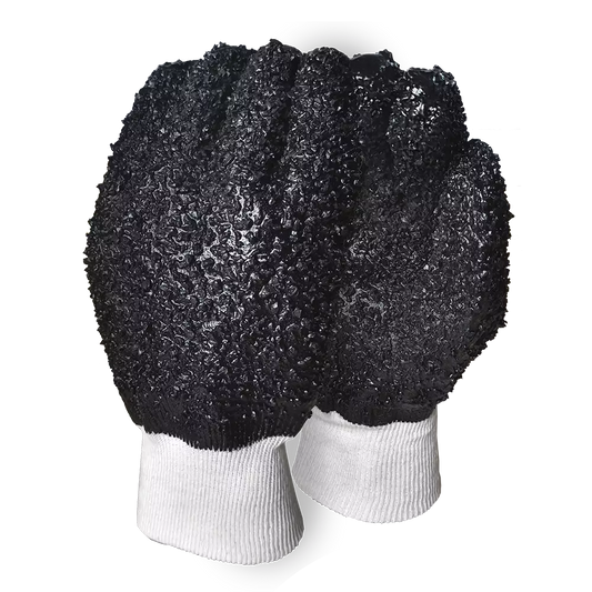 PVC mesh wrist glove with black chip