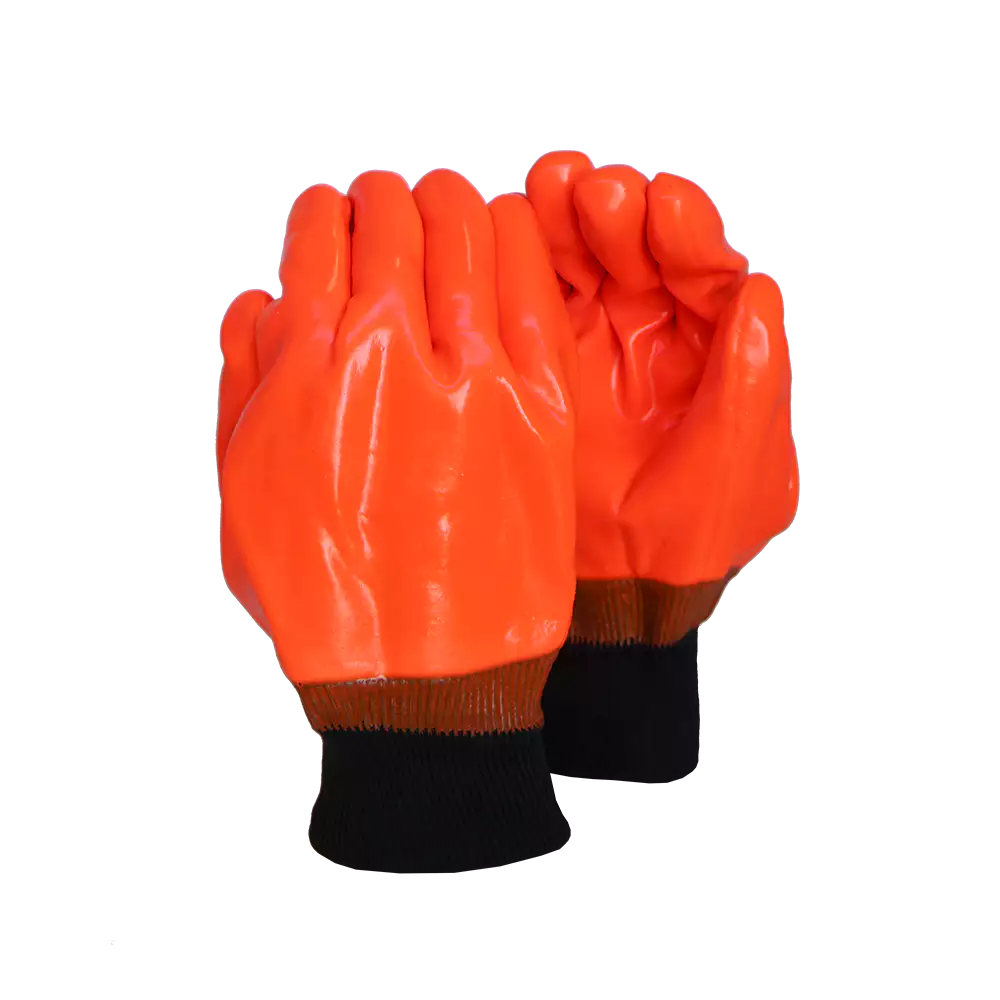 Orange PVC Freezer Mesh Wrist Glove