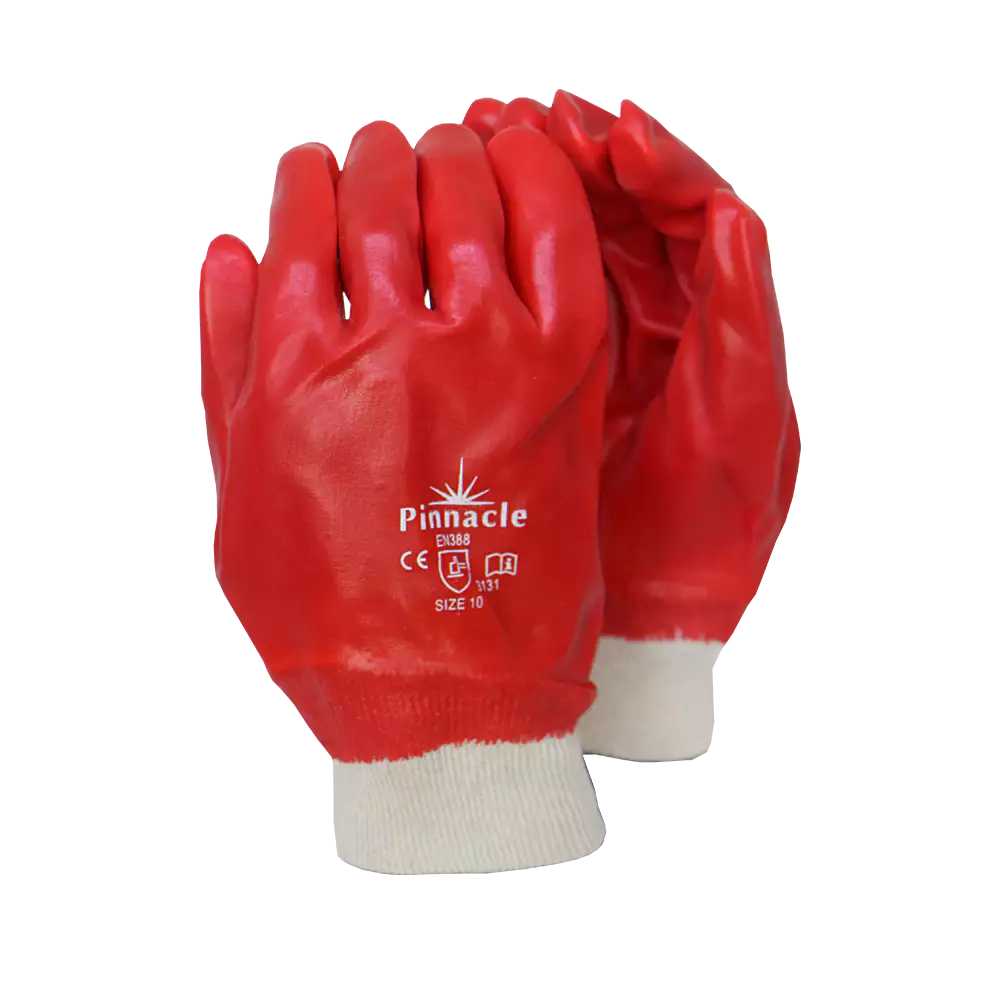 Red PVC mesh wrist glove