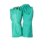 Green nitrile open cuff glove