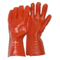 Heavy Duty Open Cuff Glove with Red Rough PVC Palm