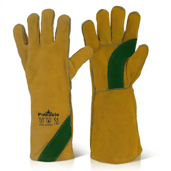 Yellow welding glove