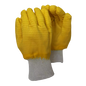 Wrinkled glove fully dipped in Comarex yellow latex