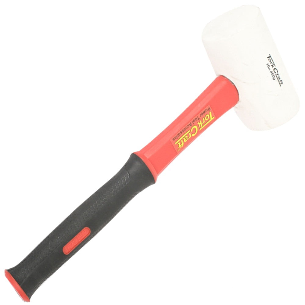 White rubber mallet with fiberglass handle