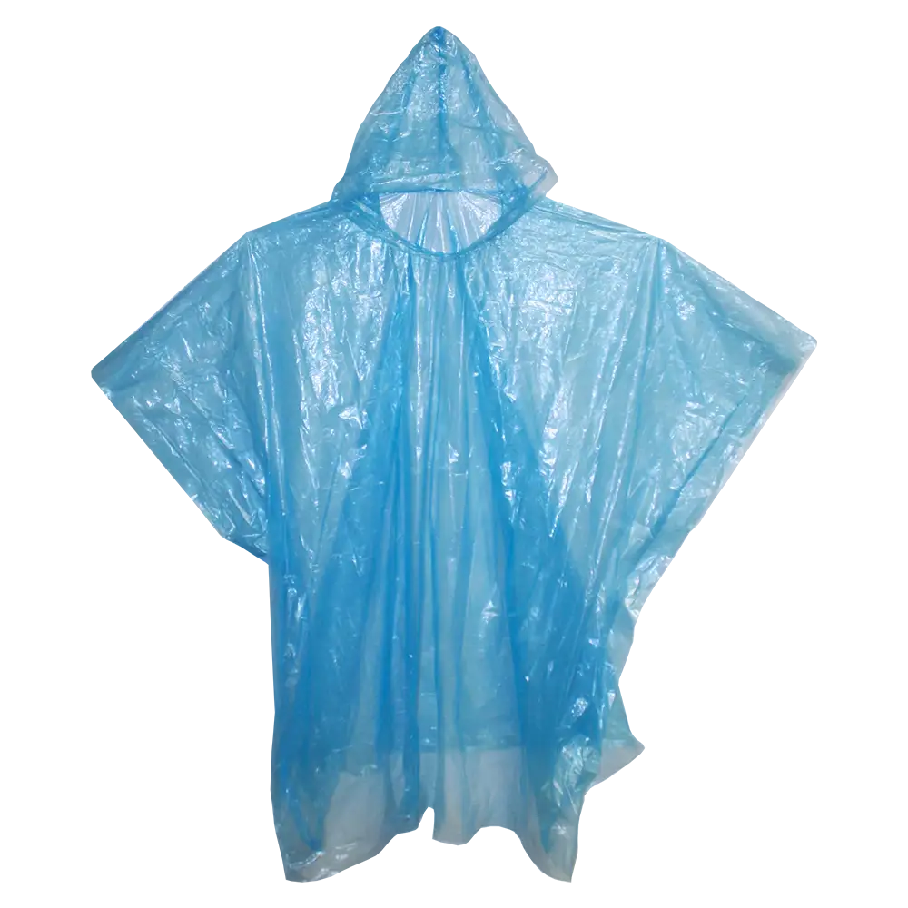 Emergency rain poncho with hood