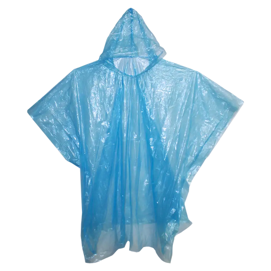 Emergency rain poncho with hood