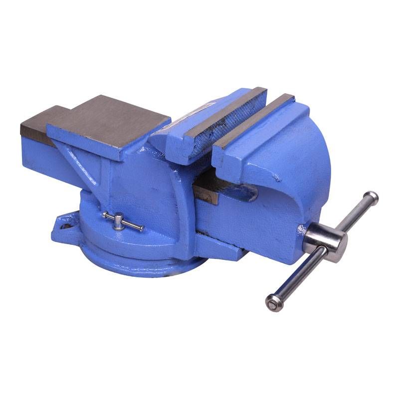 Bench vise with cast iron swivel base